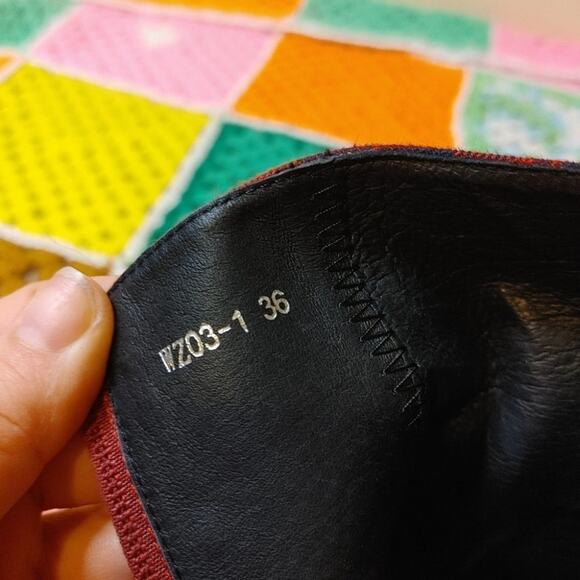 Alias Mae Ahara Bootie EU 36 Plaid Chunky Unique Statement Zipper Red Tartan - Picture 6 of 15